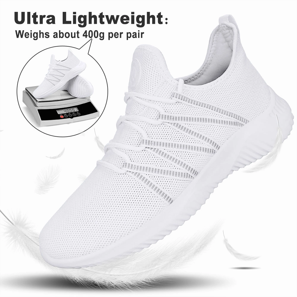 Stores That Sell Hiking Shoes FEETHIT Mens Classic Walking Sneaker White