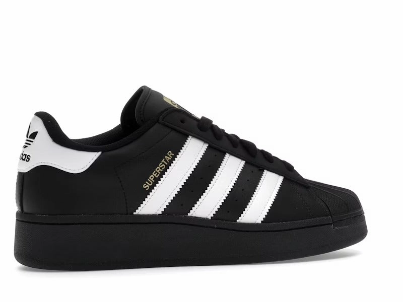 Grade School Adidas Superstar XLG J Shoes - Black/White/Gold Adidas Shoes Nz