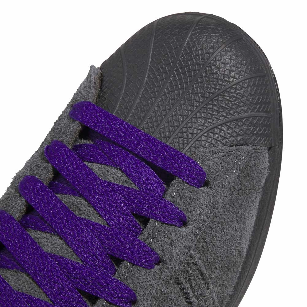 Adidas Originals Pharrell Williams Shoes JR7409 Carbon Purple Superstar ADV Adidas Suede Skateboarding Shoes