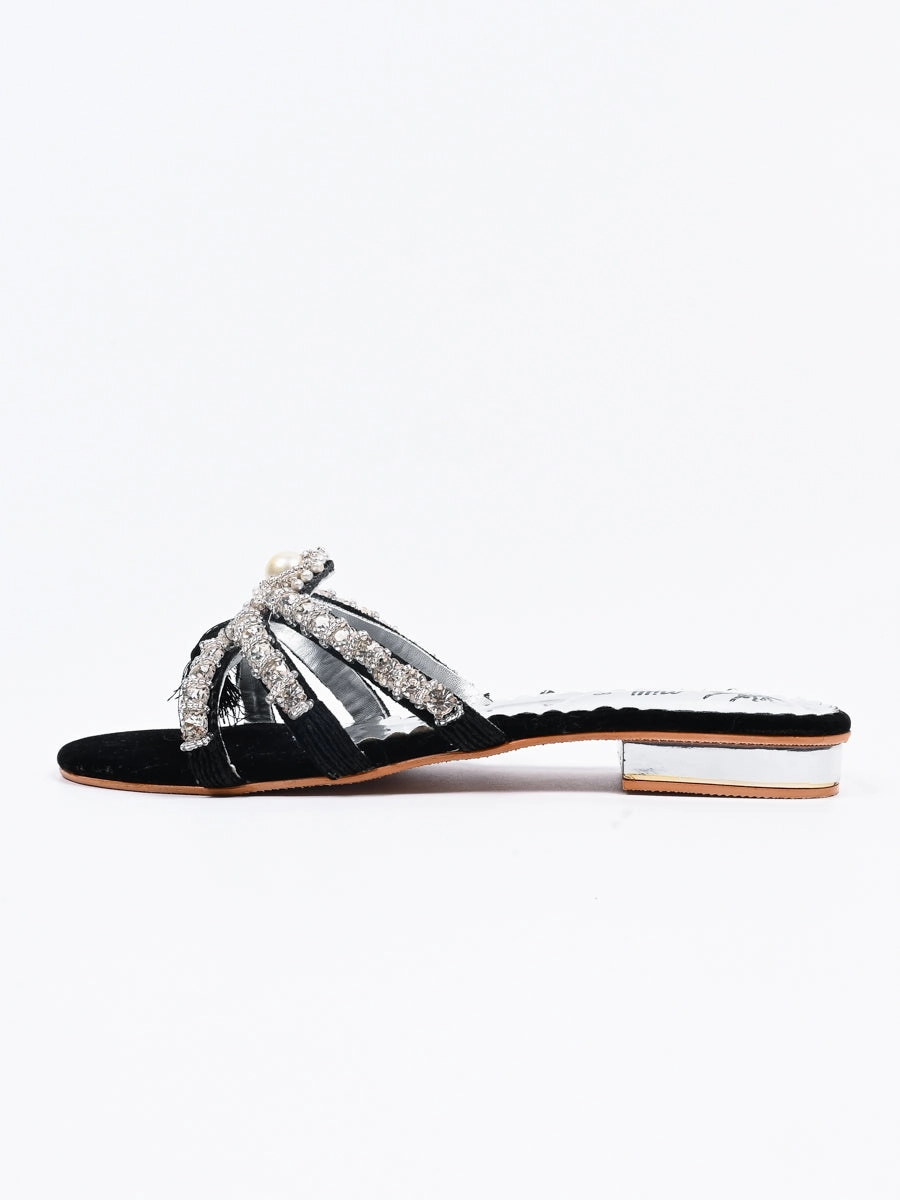 Black Formal Summer Slipper For Womens Flat Deadlift Shoes