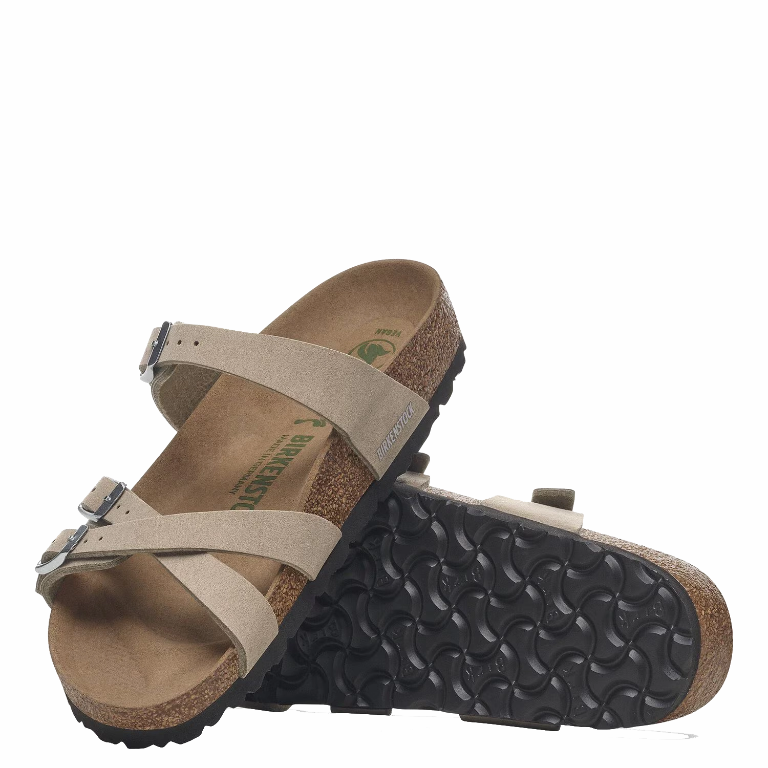 Dangling Flat Shoes Franca Vegan Silky Grey Taupe Birkibuc (Women)