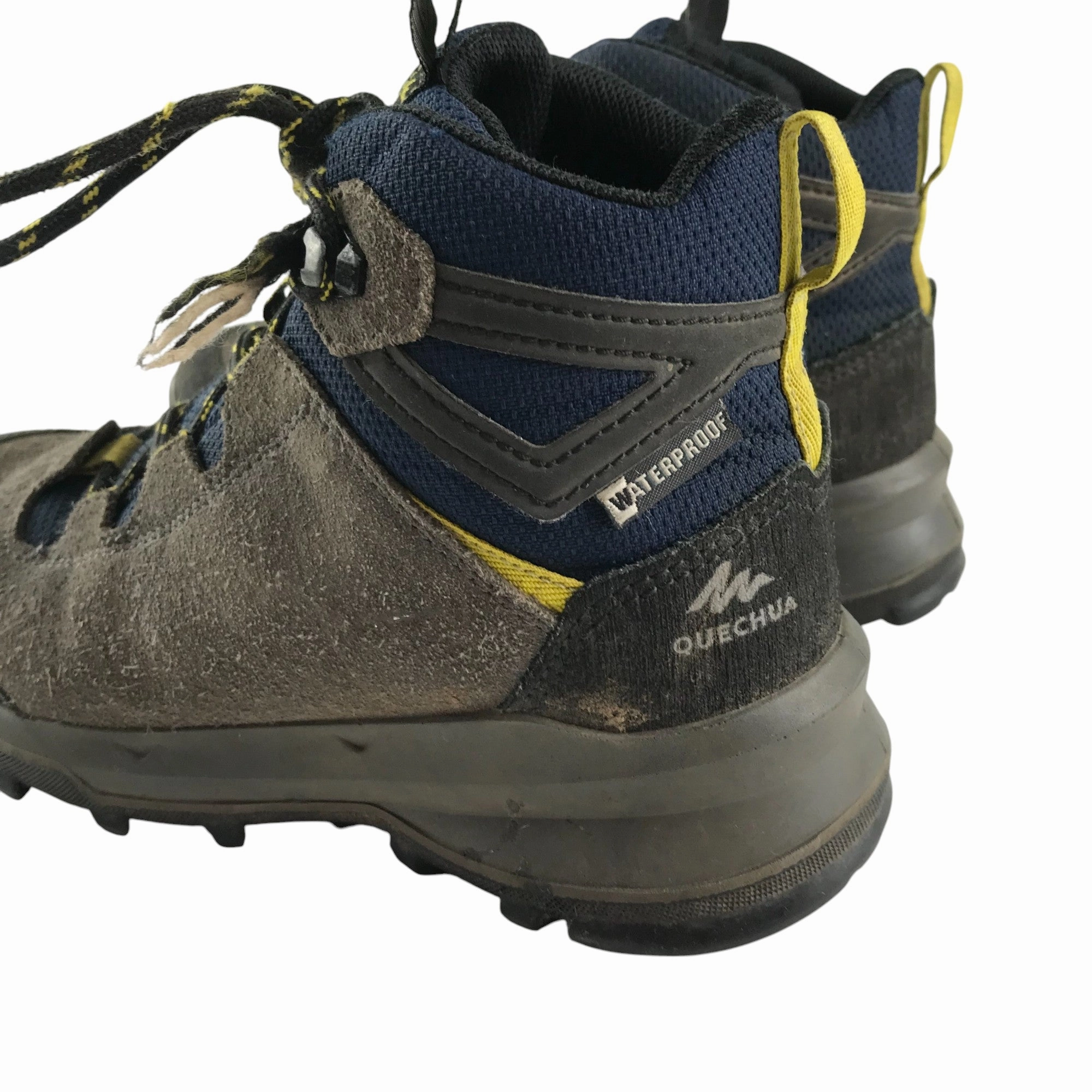 Quechua walking boots shoe size 13 junior brown and navy waterproof Best Walking Waterproof