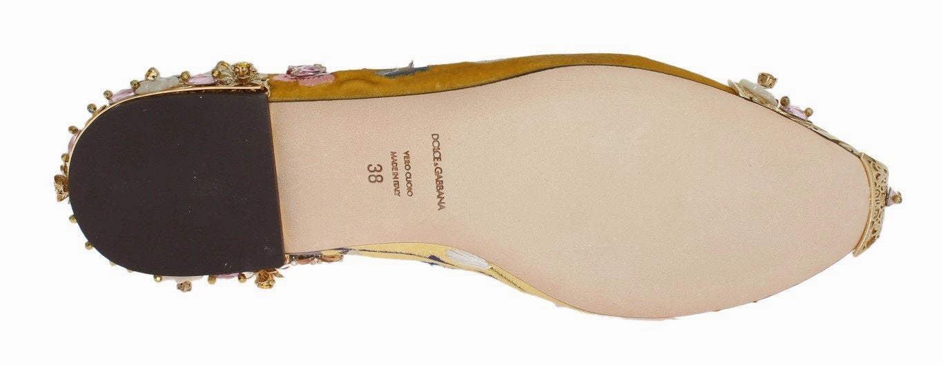 Flat Futsal Shoes Gold Velvet Crystal Loafers