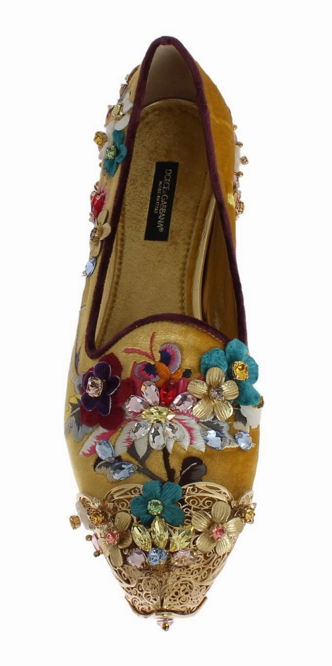 Gold Velvet Crystal Loafers Shoes Of Prey Flats