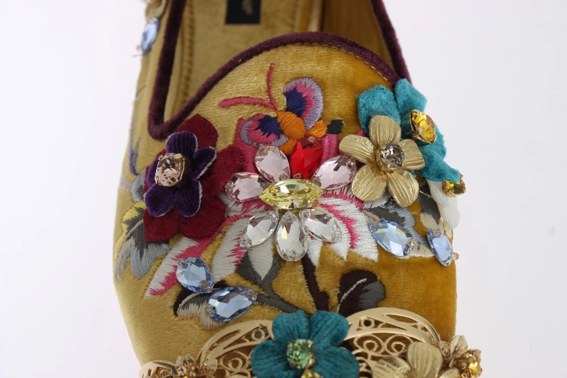 Gold Velvet Crystal Loafers Best Shoes For Flat Feet And Bunions