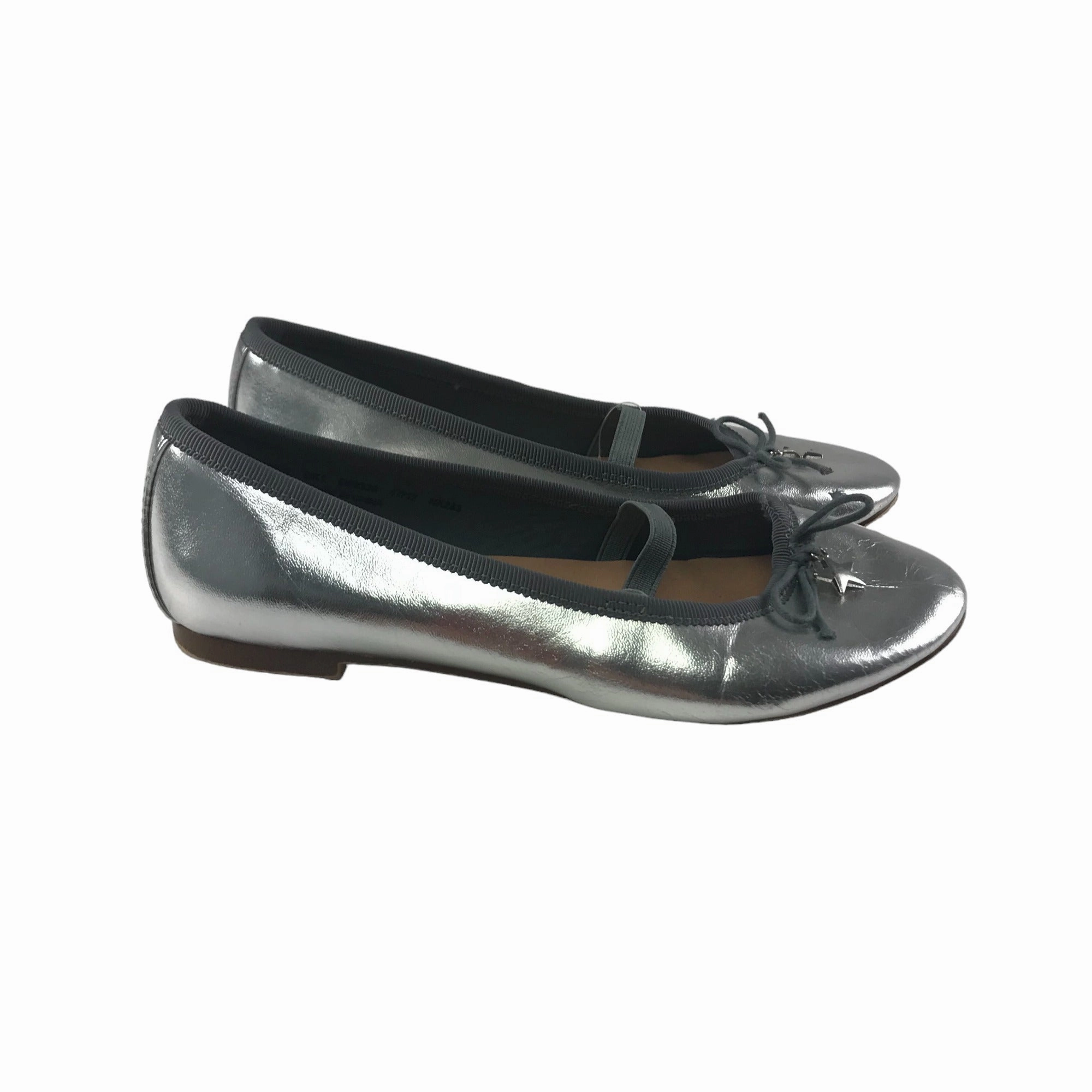 Flat Shoes That Are Comfortable Next Ballerinas Shoe Size 1 Grey Silver Shiny Party Flats
