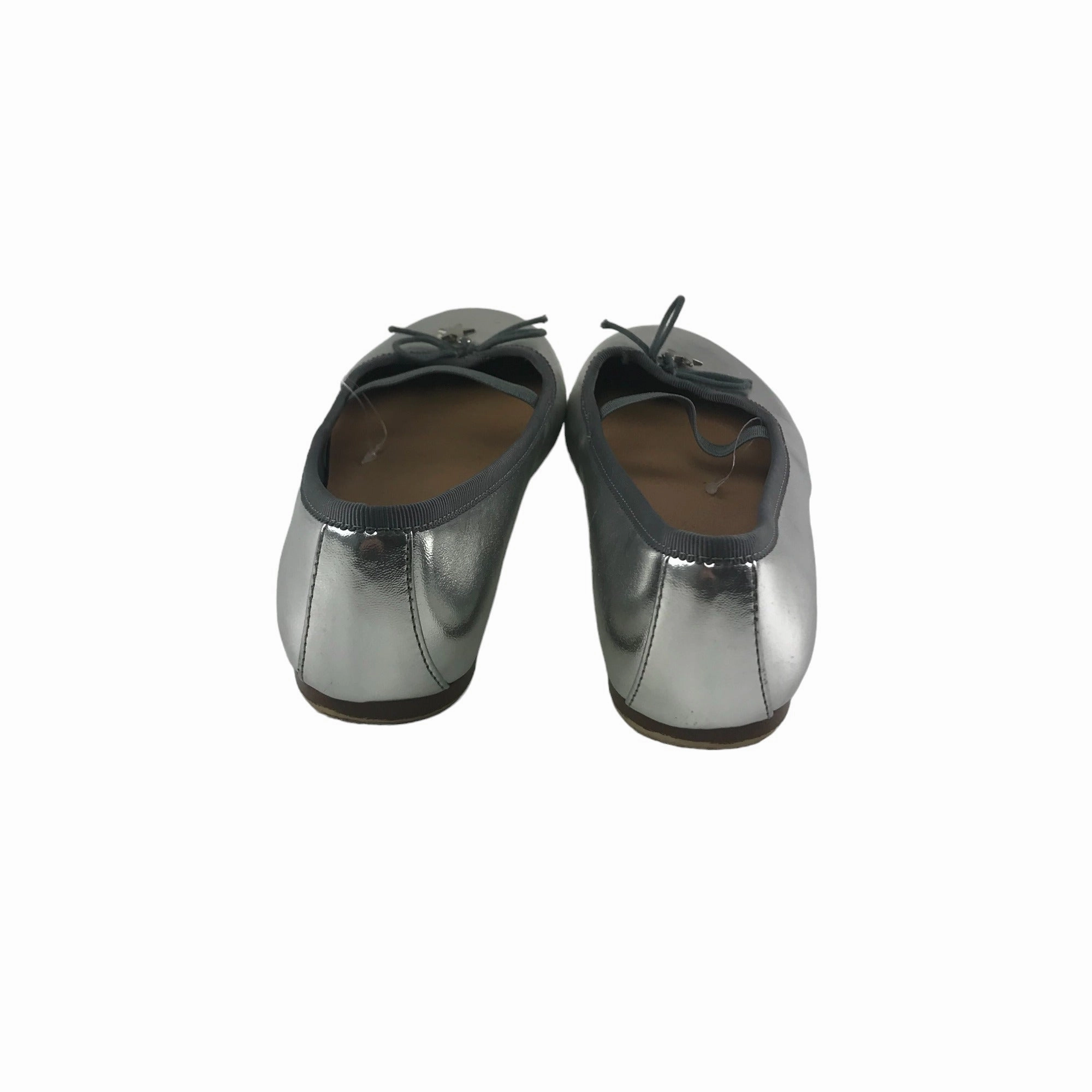 Flat Sole Gym Shoes Next Ballerinas Shoe Size 1 Grey Silver Shiny Party Flats