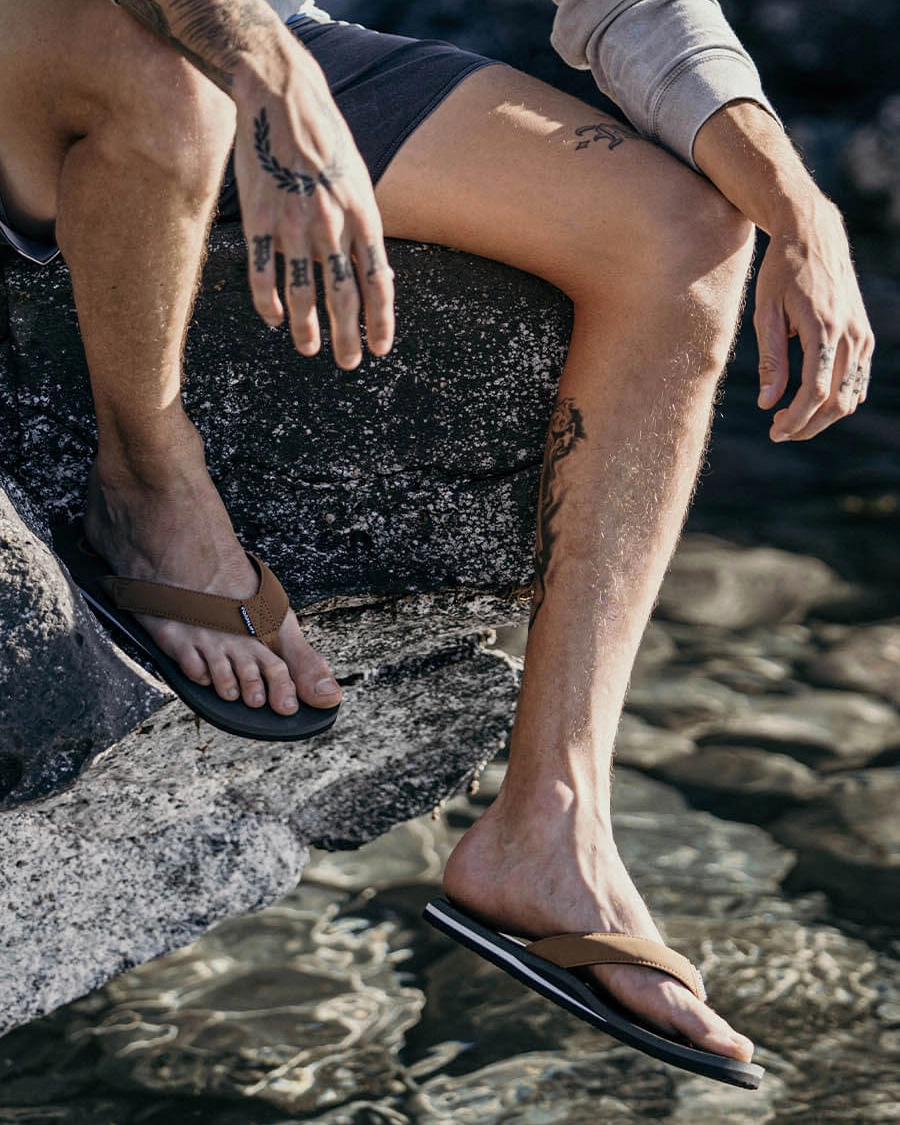 Folly Beach Flip Flop Drop Traa SC Flip Flops in Slate Grey