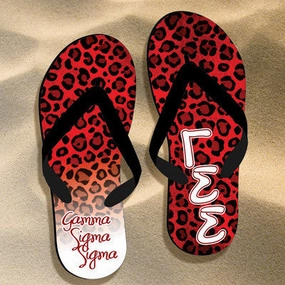 H2o Flip Flops Gamma Sigma Sigma Cheetah Print Flip Flops - SBL100 - SUB