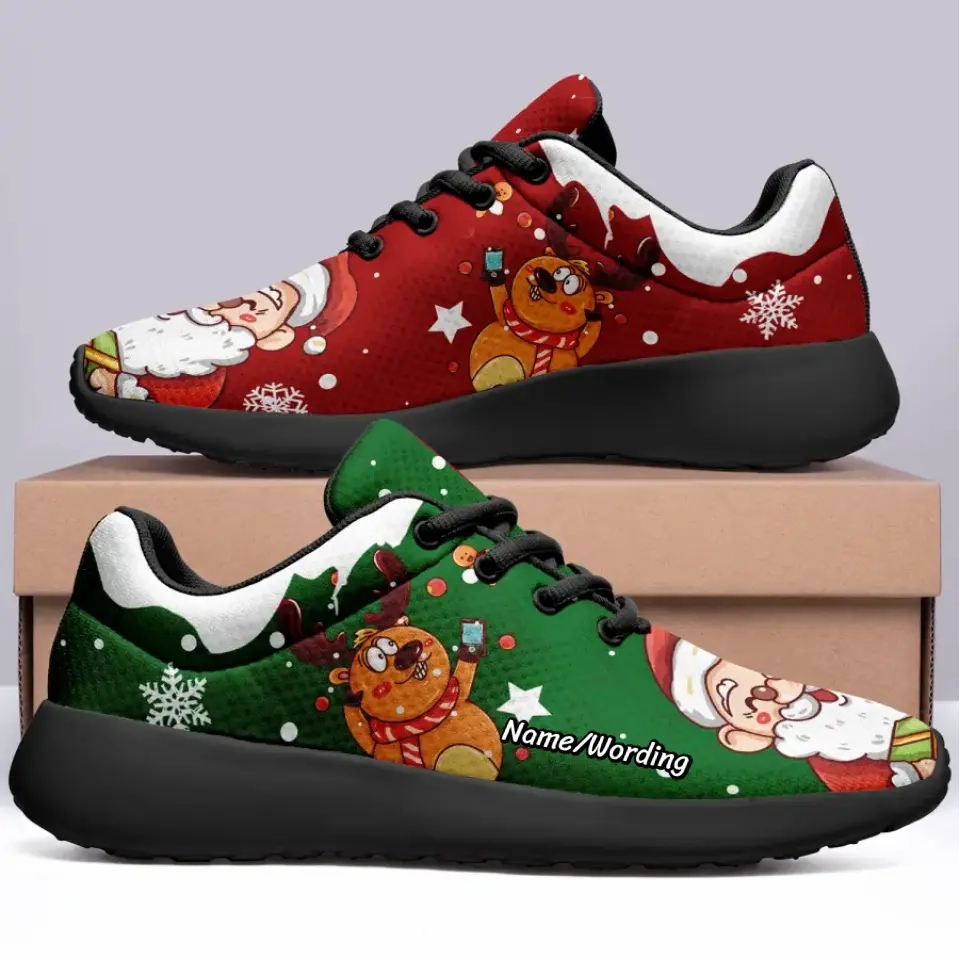 Gift ideas for clients, gifts for clients Personalized Christmas Shoes, Custom X-Max Shoes, Santa Shoes, Gift for Holidays,NL-23090562 Dress Sneakers 7.5 Wide