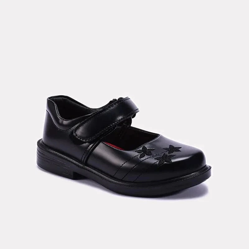 Girls Black School Shoes 0710497 Flat Feet Zero Drop Shoes