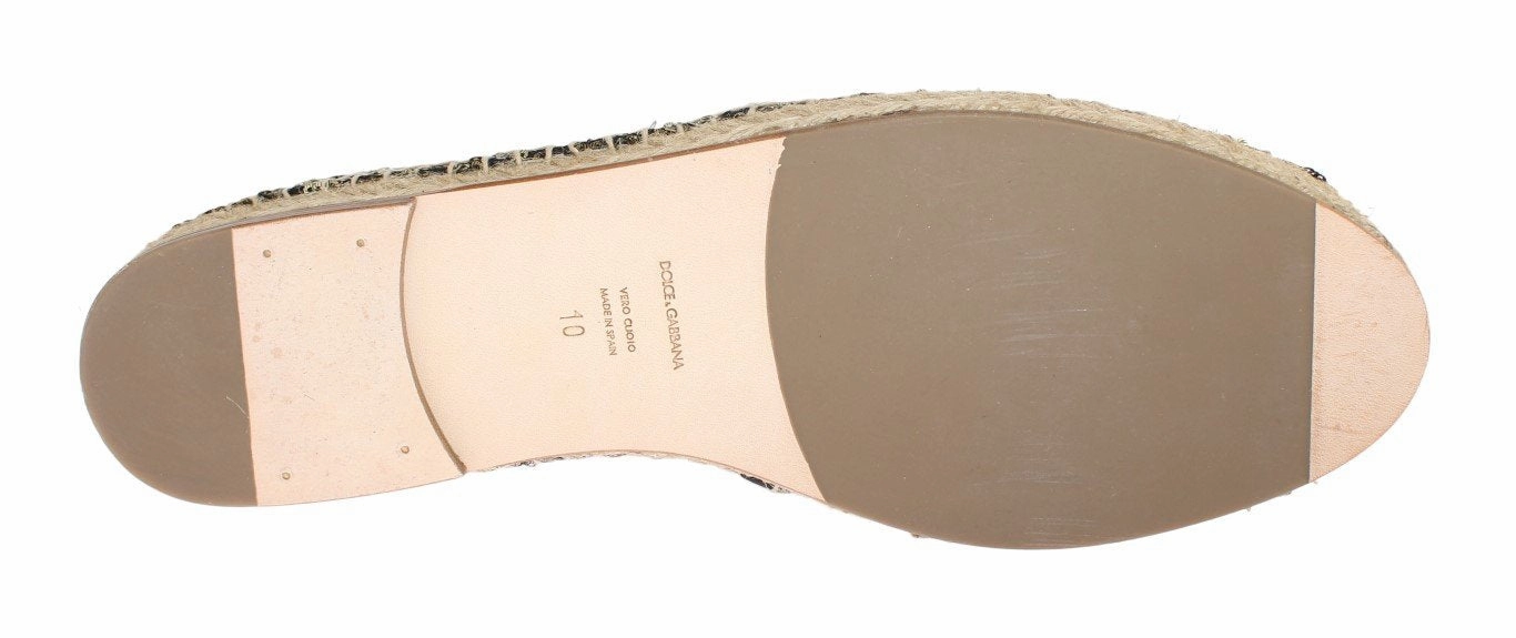 Gold Sequined Logo Loafers Espadrilles Saint James Espadrilles