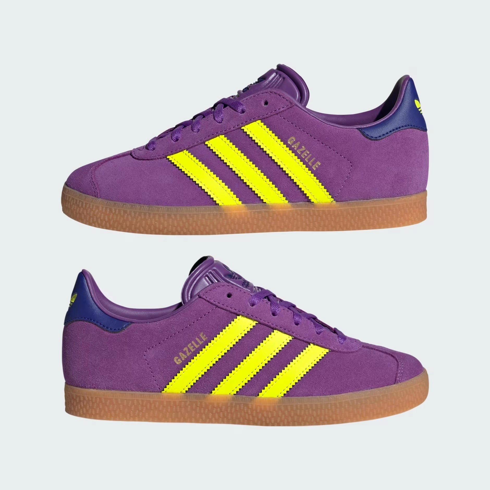 University Of Michigan Adidas Shoes Grade School Adidas Gazelle Shoes - Active Purple/Solar Yellow/Collegiate Purple