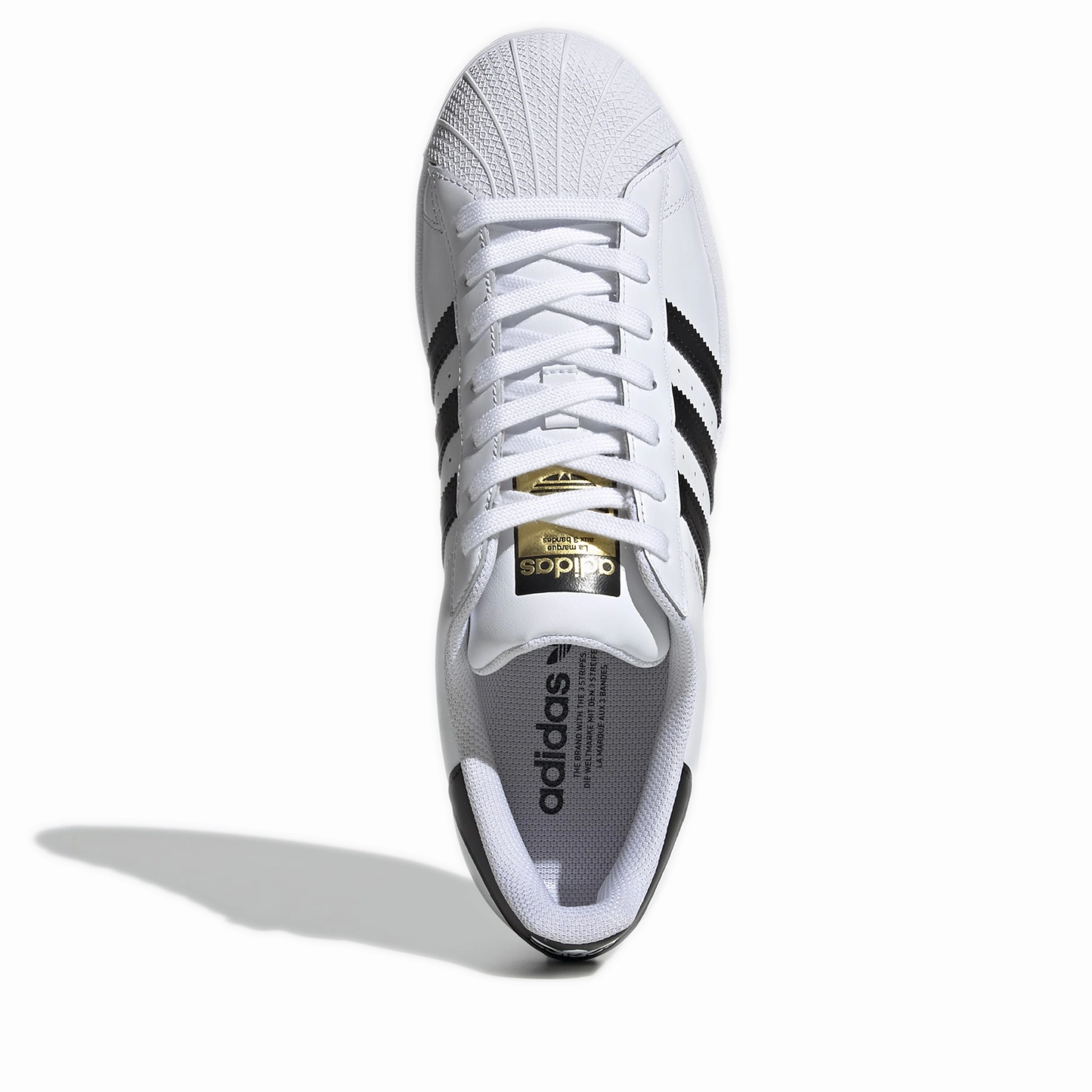 Flat Feet Walking Grade School Adidas Superstar J Shoes - White/Black