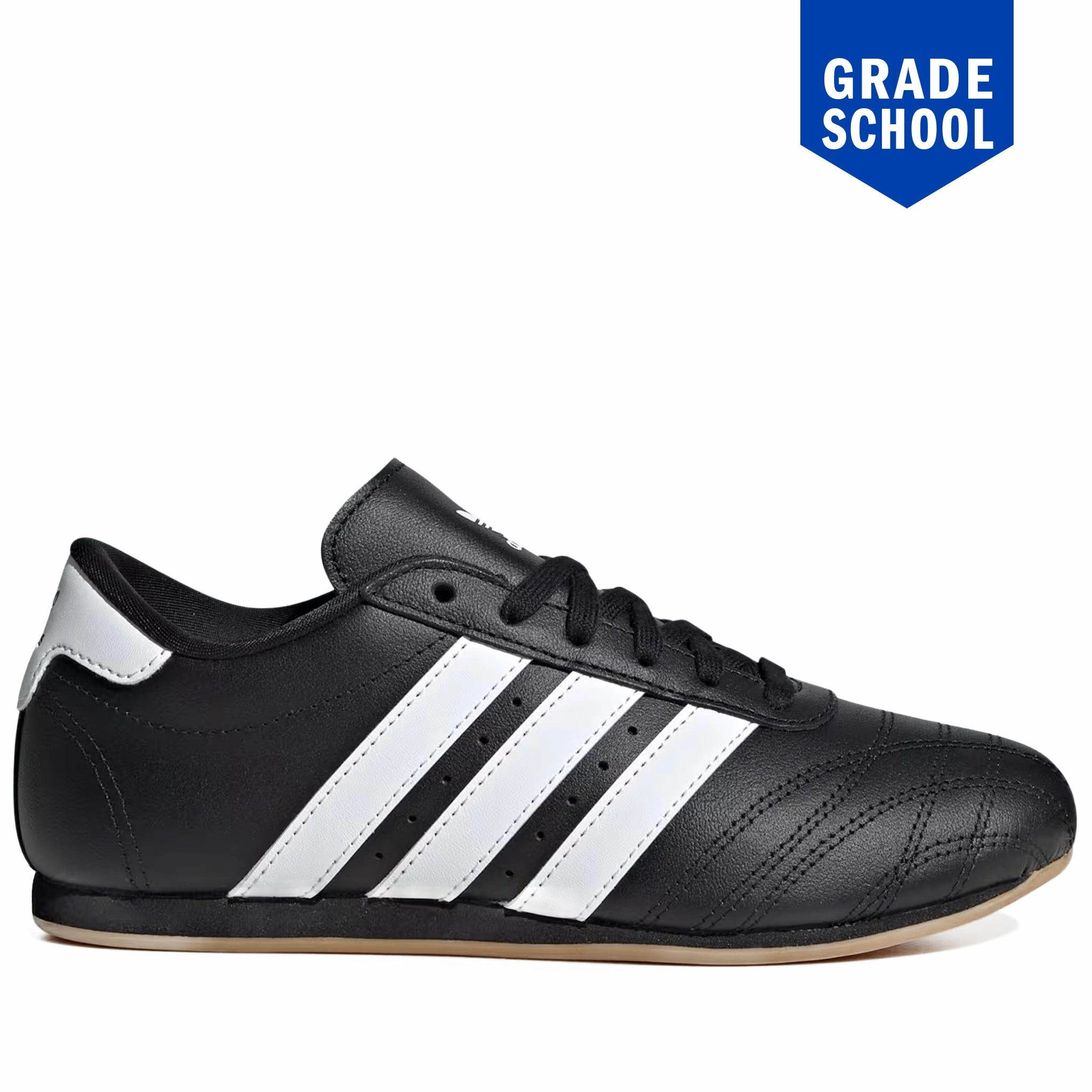 Grade School Adidas Taekwondo Lace Shoes - Black/White Adidas Unisex Shoes