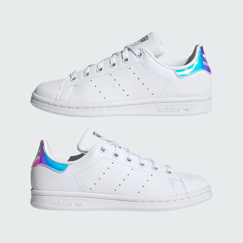 Grade School's Adidas Stan Smith Shoes - Cloud White/Cloud White/Silver Metallic Adidas University Shoes
