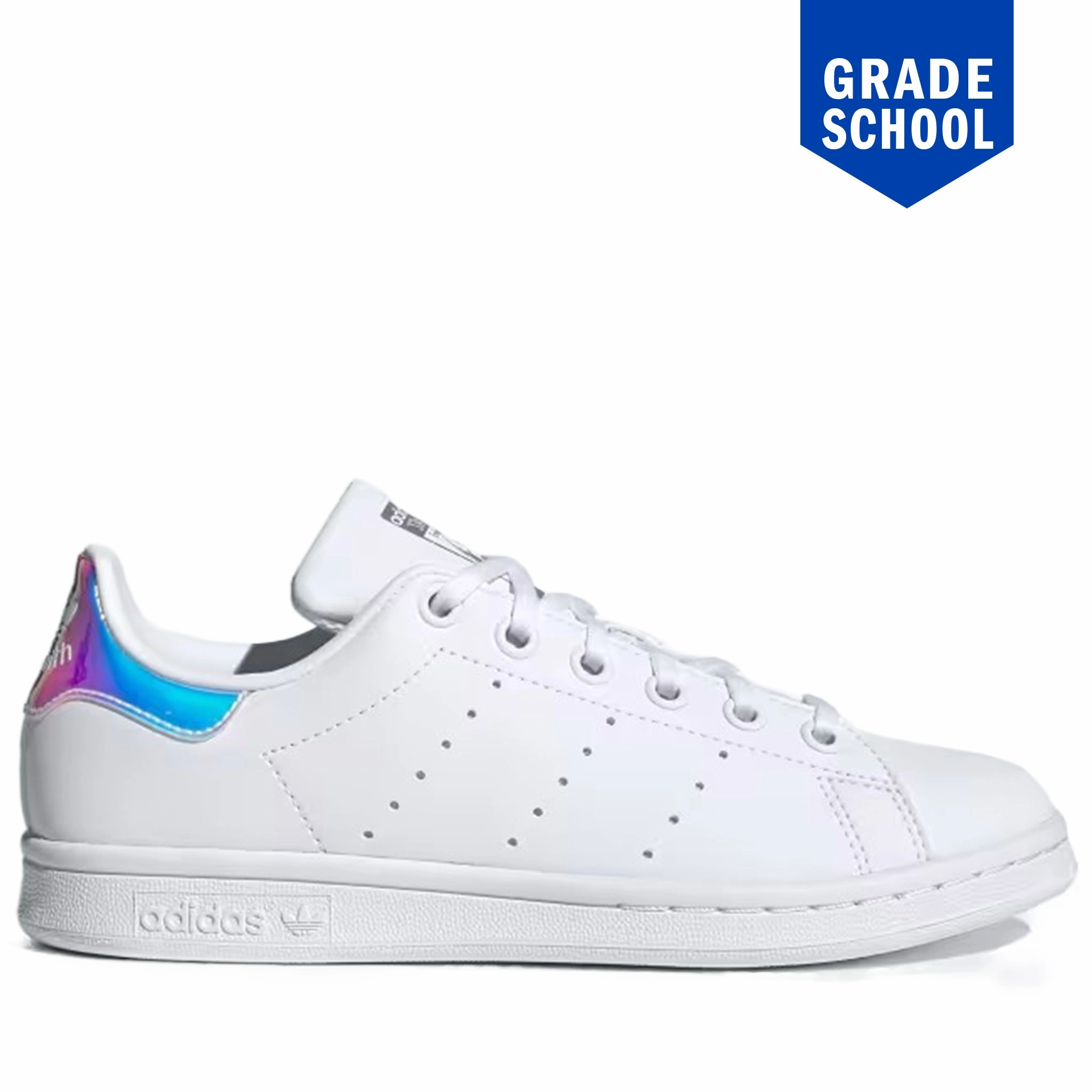 Dopest Adidas Shoes Grade School's Adidas Stan Smith Shoes - Cloud White/Cloud White/Silver Metallic