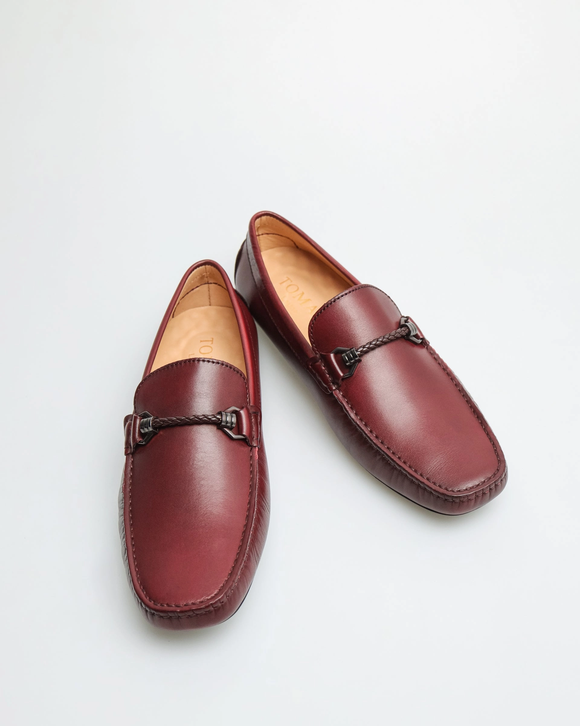 Wide Width Cowboy Boots Tomaz C456 Men's Buckle Moccasins (Wine)