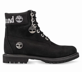 Construction Work Shoes Timberland Womens 6-Inch Premium Waterproof Boots Black Nubuck