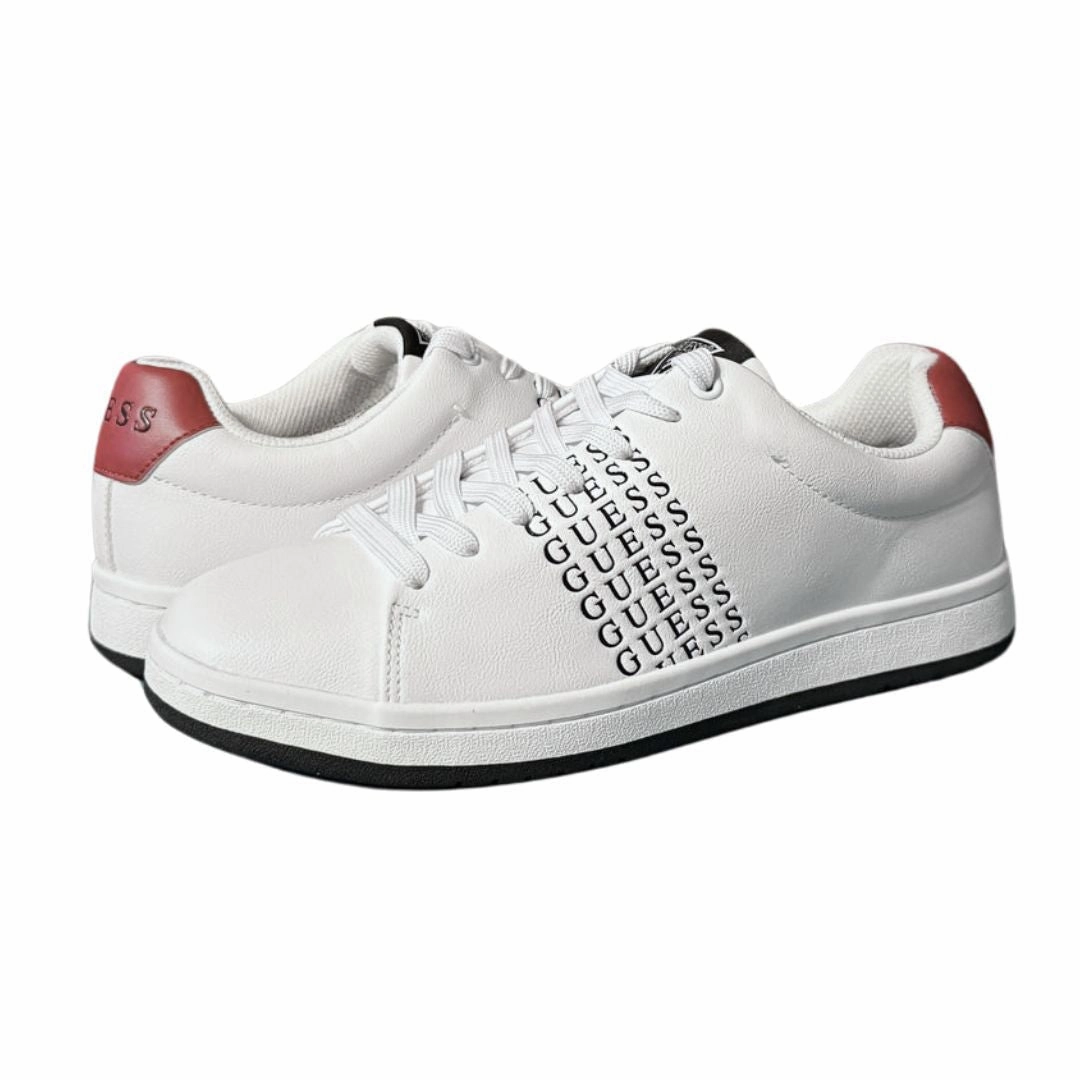 Gaveler Casual Low Top Skate Shoes Sneakers GUESS Linear Sneakers Men - WHT
