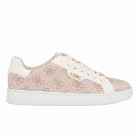 GUESS Renzy Debossed Logo Low-Top Sneakers - BEI Sequins And Sneakers