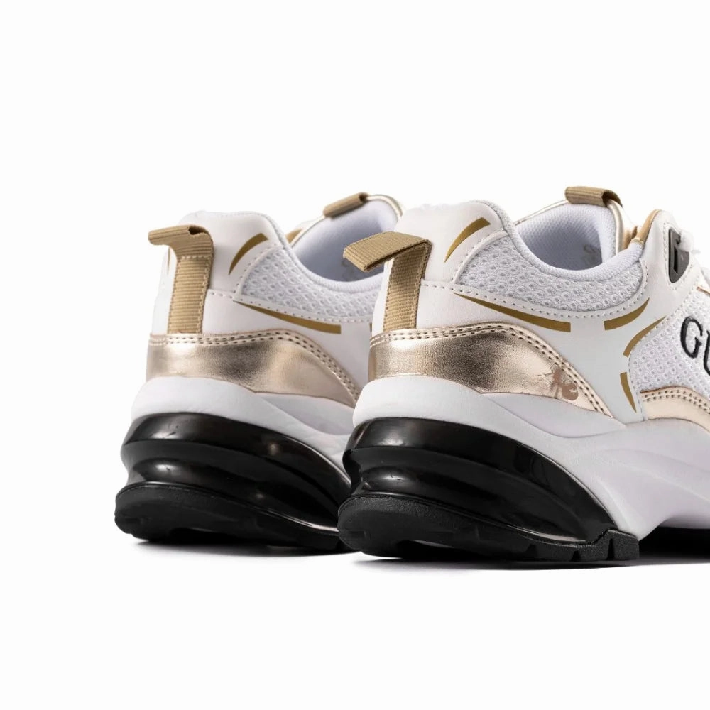 GUESS Tamaa Metallic Mesh Sneakers Women - WHTGLD Discount Sneakers