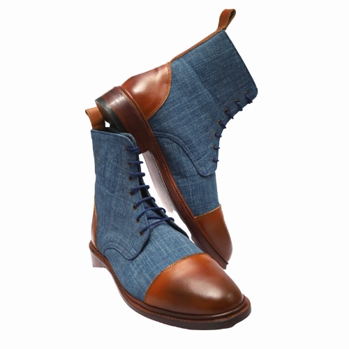 Orthopaedic Boots Handcrafted Boots, Bespoke Boots, Handmade Boots Goodyear Welted Handstiched Tailor-made Boots, Premium Quality Leather & Fabric Men's Boots