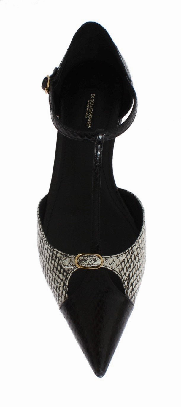 Shoes That Help With Flat Feet Black White Ayers T-Strap Flats