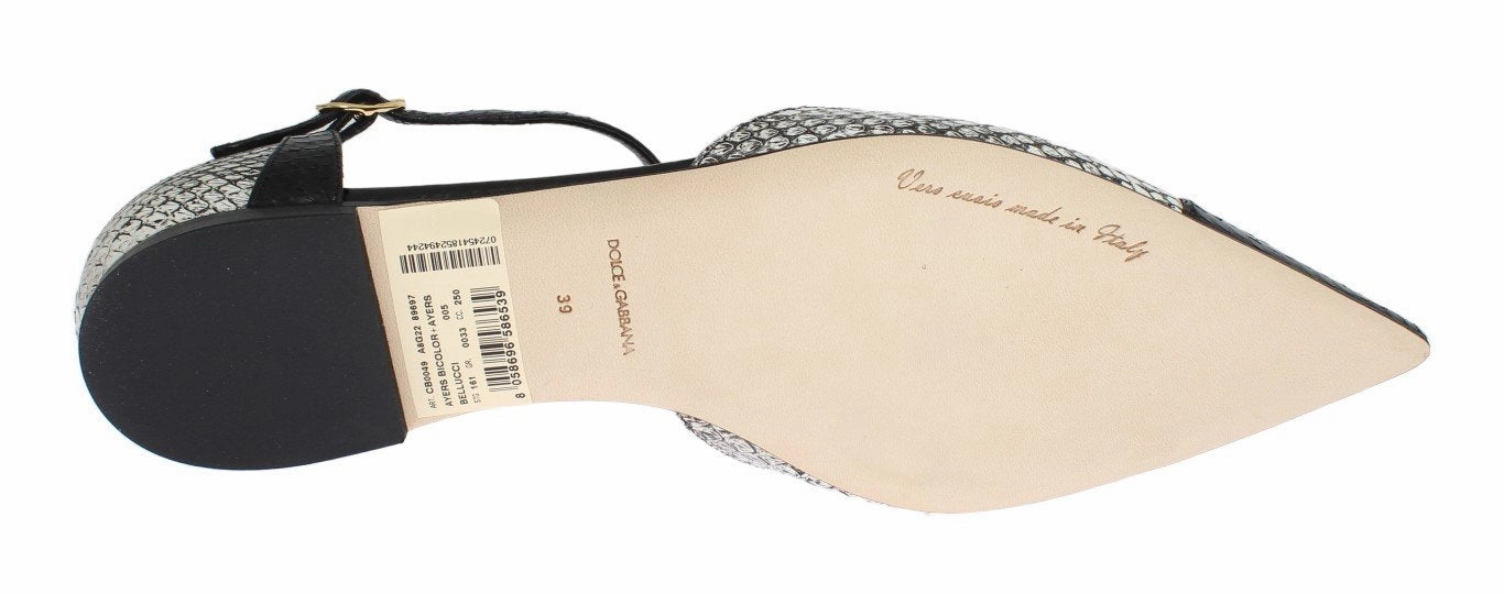 Flat Sole Football Shoes Black White Ayers T-Strap Flats