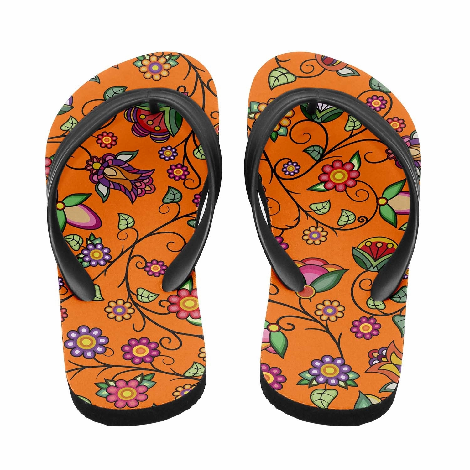 Tory Flip Flops Heartbeat Petals ECM Orange Flip Flops
