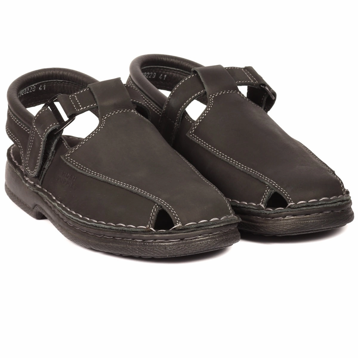 Square Toe Flat Shoes Hush Puppies | Suede Black Shoes for men