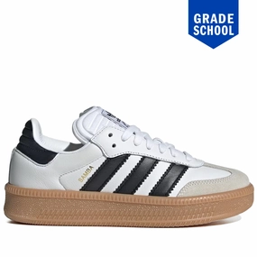 Grade School Adidas Samba XLG Shoes - White/Black Cloudfoam Pure Shoes Adidas