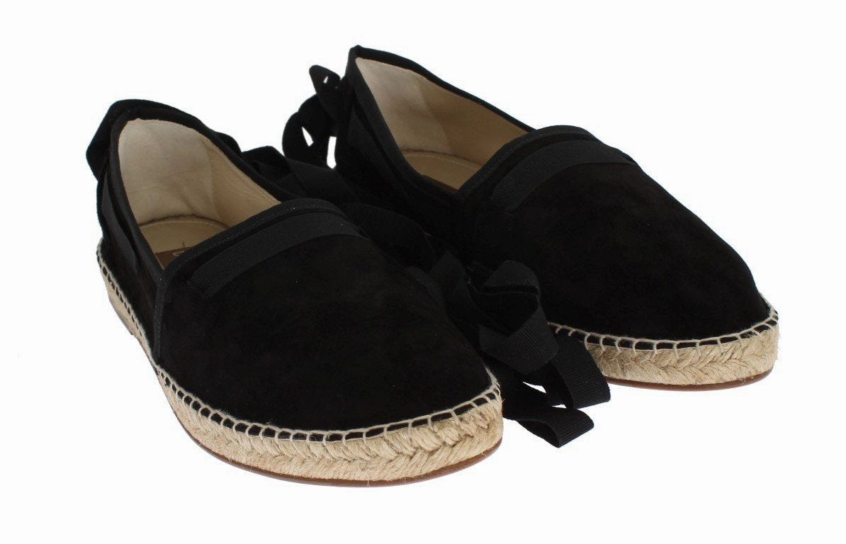 Black Suede Strap Corrida Espadrilles Espadrilles From Spain