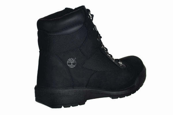 Forsake Boots Timberland Men's 6 Inch Field Boots Outdoor Shoes Black Nubuck Rubber Sole