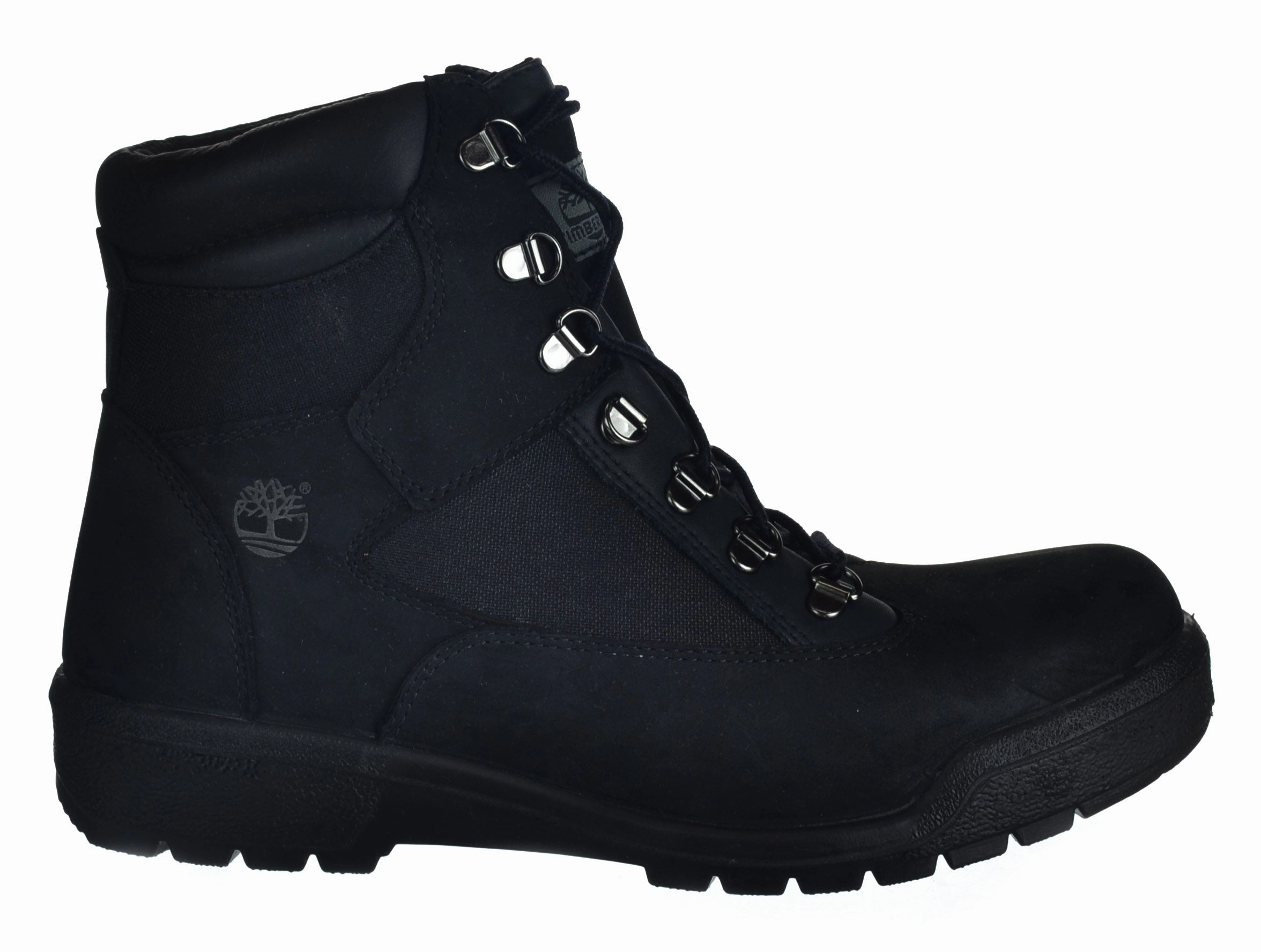 Timberland Men's 6 Inch Field Boots Outdoor Shoes Black Nubuck Rubber Sole Dm's Boots