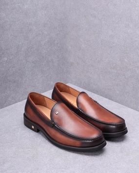 Tomaz F254B Men's Apron Toe Slip On Brown Flat Boots