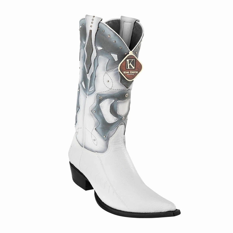 Alpinestars Riding Boots Men's King Exotic Boots Ostrich Leg 3x Toe Handcrafted White (495vf0528)