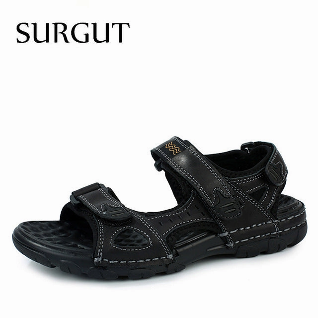 Best Budget Running Shoes For Feet High Quality Genuine Leather Men Sandals Summer Casual Men Footwear Shoes Men Flat Breathable Leather Sandals