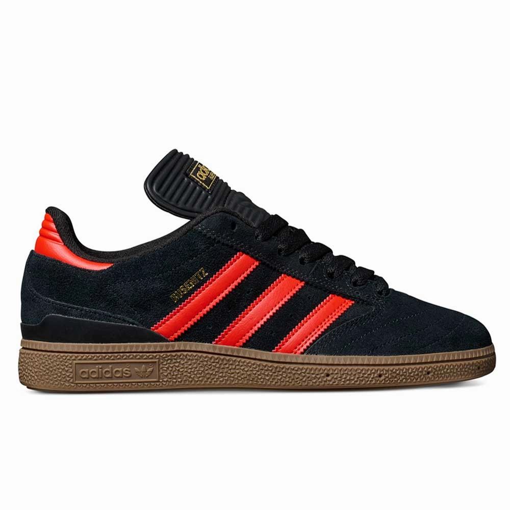 JH8134 Black Orange Gum Busenitz Adidas Skateboarding Suede Shoes Adidas 3 Stripes Shoes