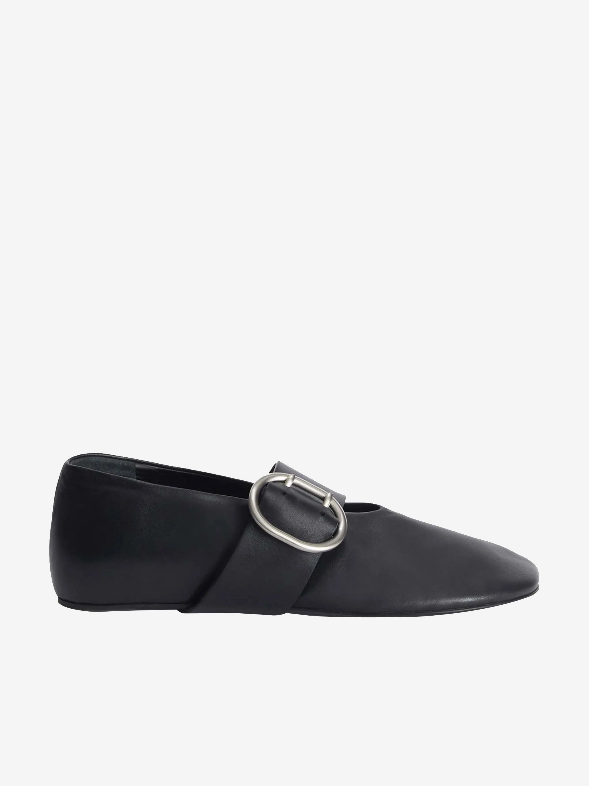 JIL SANDER - Women Soft Leather Mary Jane Ballerina Flat Flat Satin Shoes