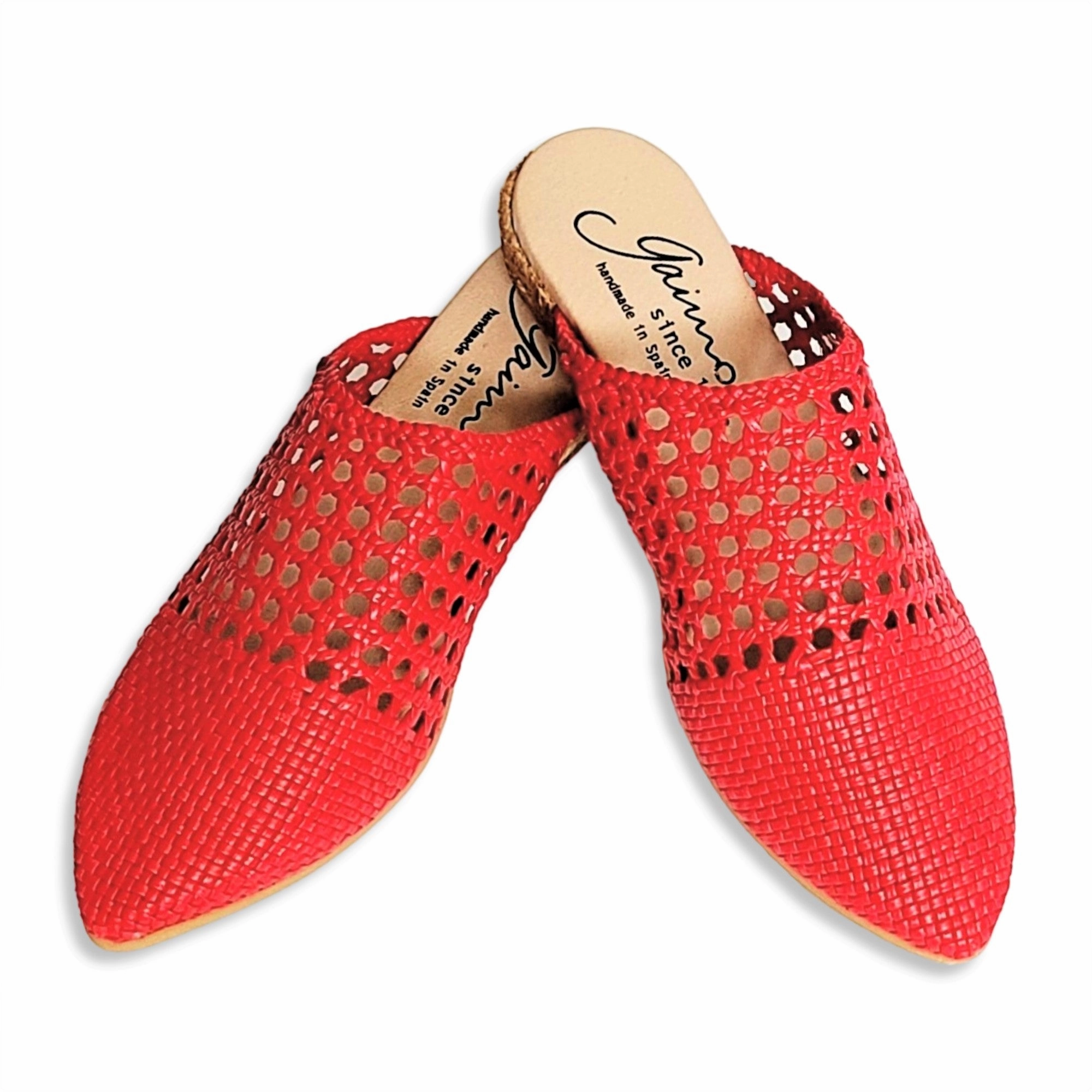 GAIMO Made In Spain Woven Pointy Toe Leather Espadrilles Goby Espadrilles