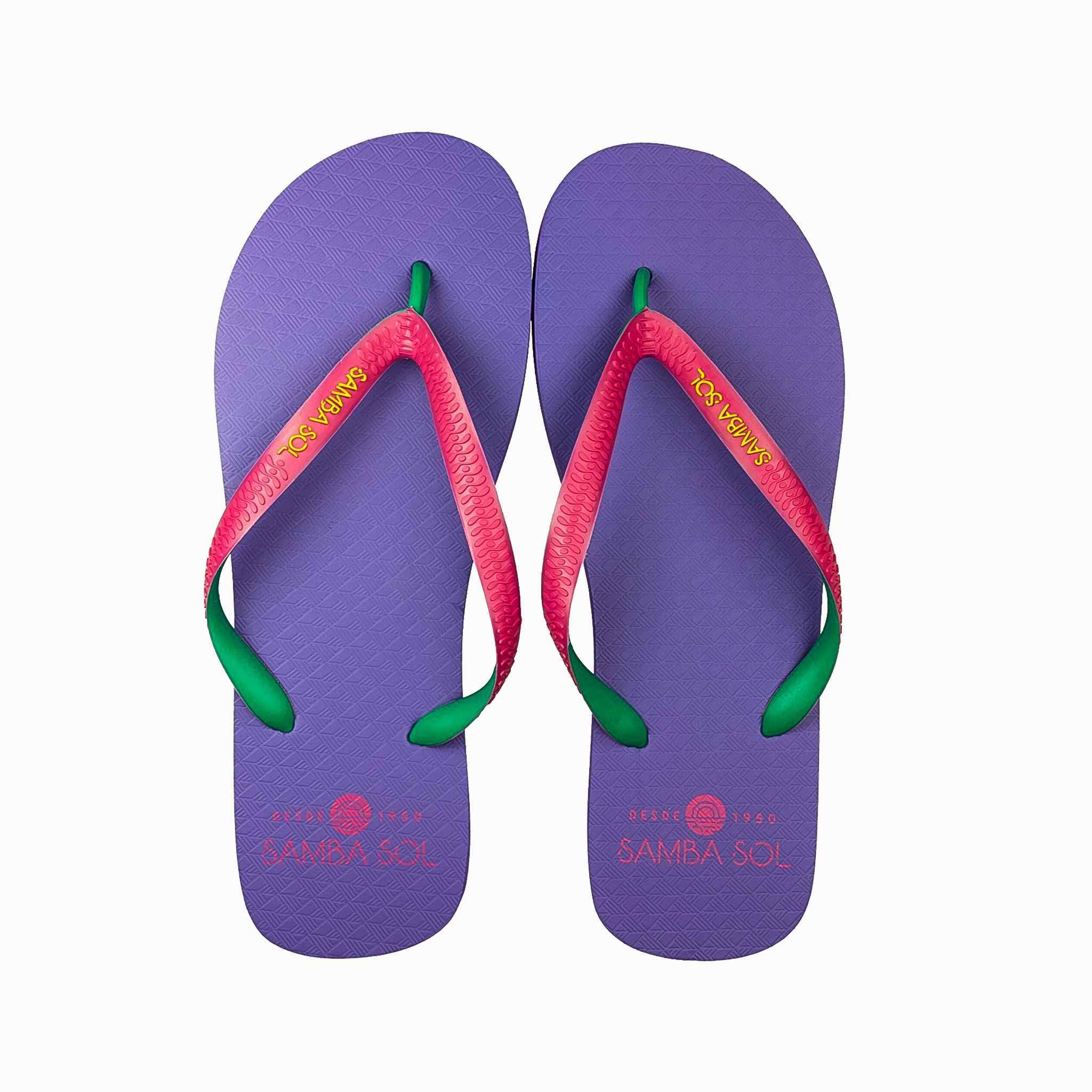 Samba Sol Mens Beach Collection Flip Flops - Purple Fancy Flip Flops