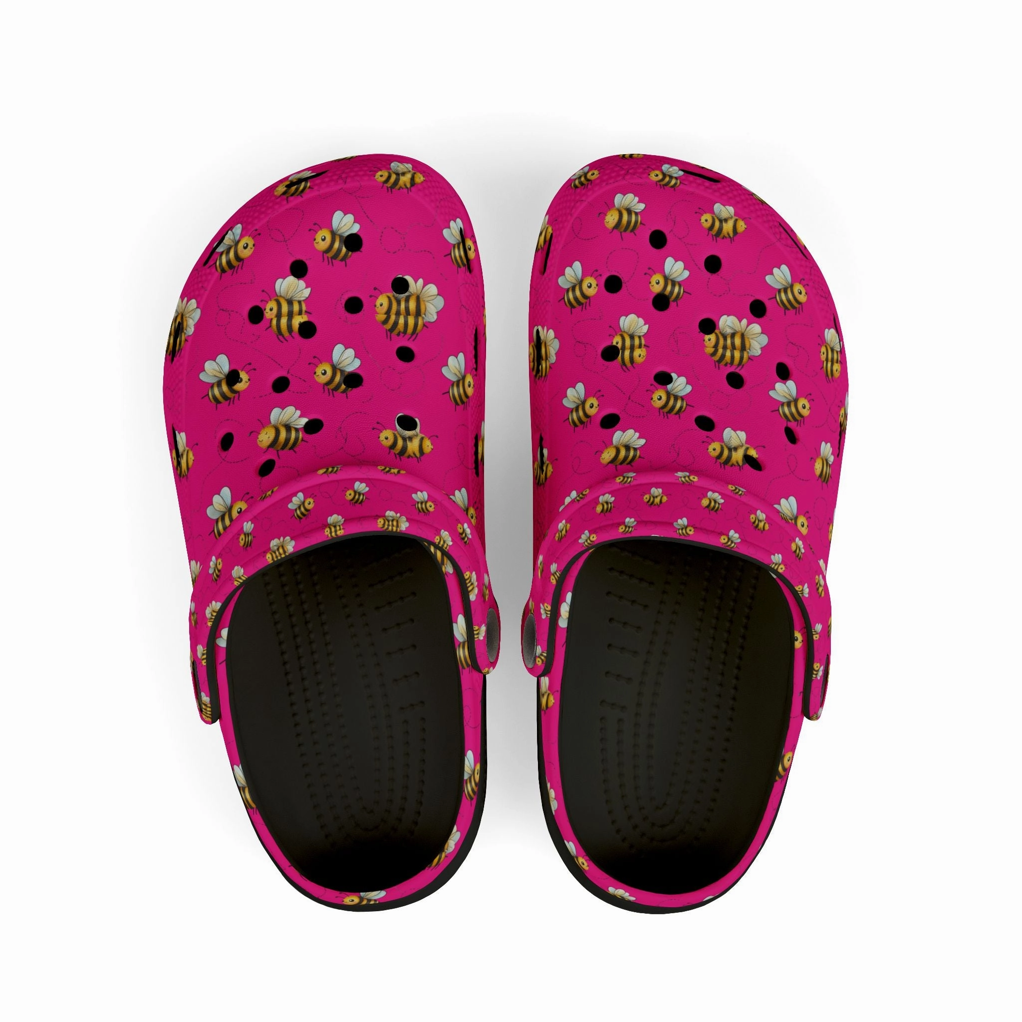 Kids' Floral Bee Clogs - Fun Summer Slip-On, Gardening Shoes, Outdoor Play Footwear, Gift for Kids, Toddler Clogs Air Running Shoes