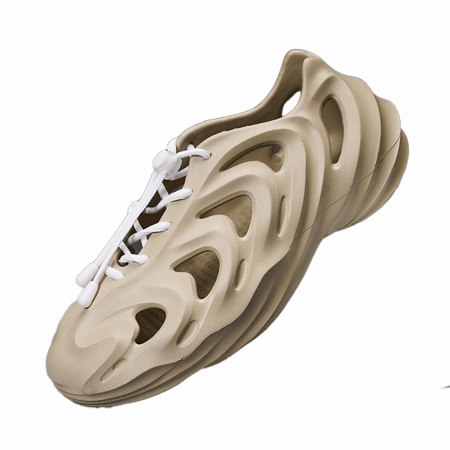 KW Yeezy Breathable Designer Foam Sneakers -Cream Custom Slide Sandals