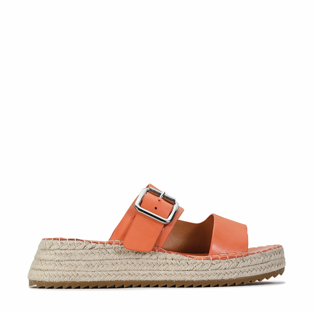 LAROSSA LEATHER ESPADRILLE SLIDE Espadrilles With Ankle Strap