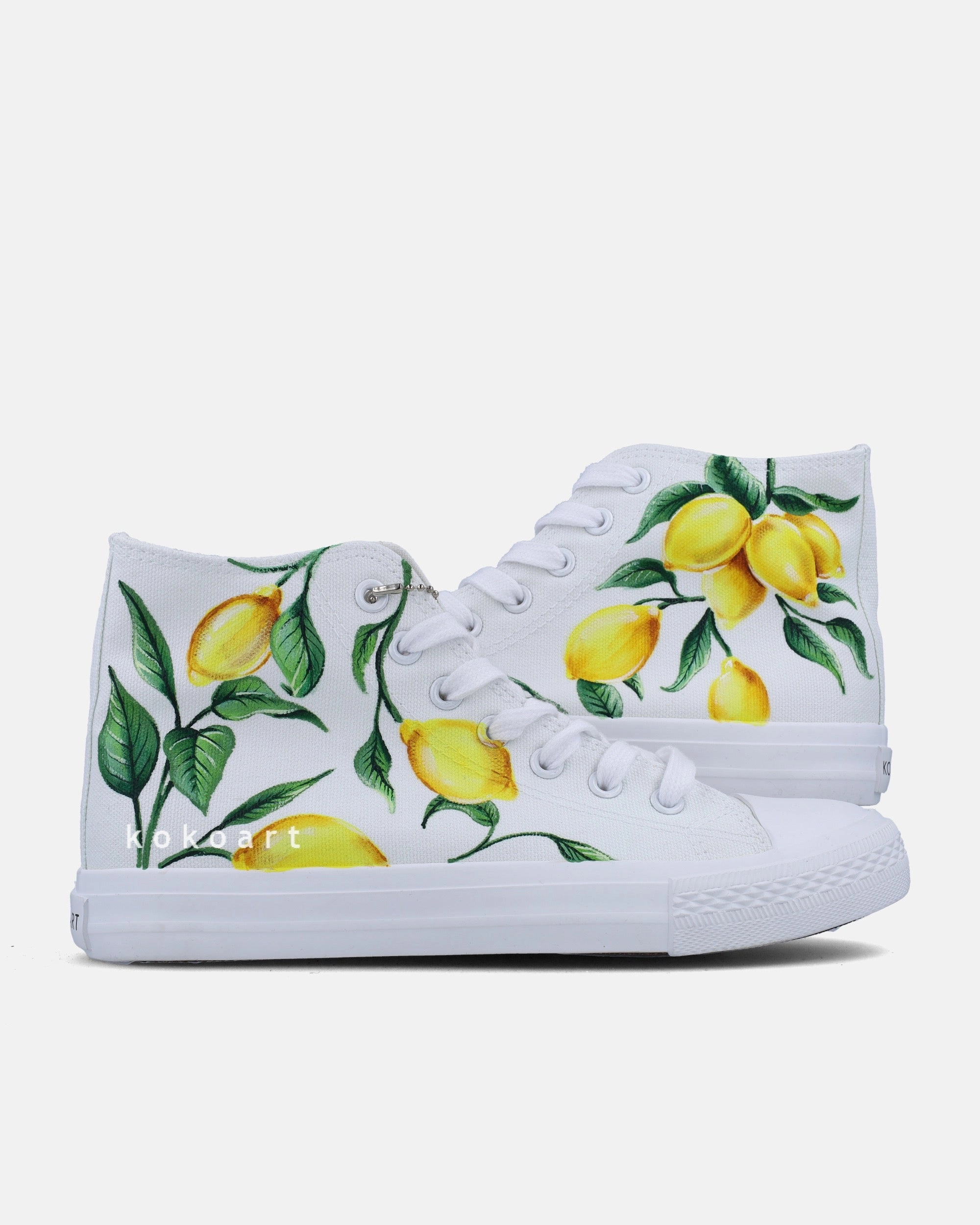 Lemons Hand Painted Shoes Best Slip On Waterproof Shoes