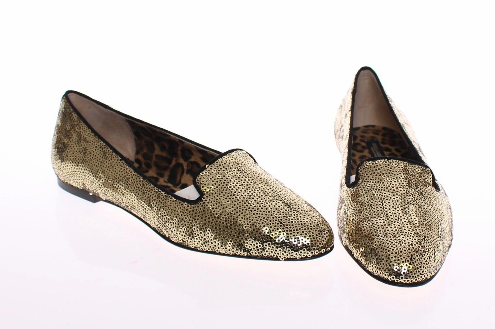 Gold Sequined Ballerinas Ballet Flats Shoes Shoes And Boots