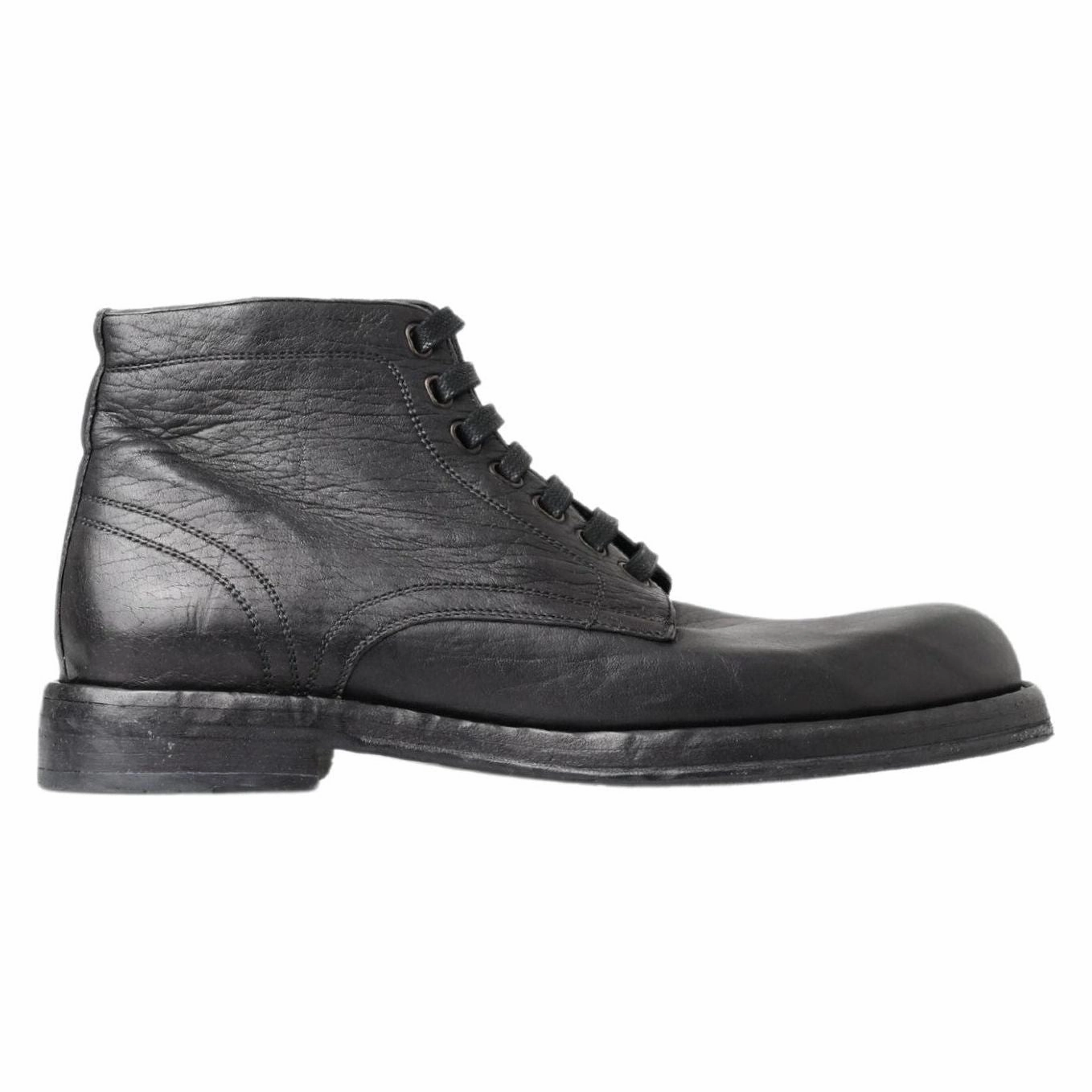 Boots With Style Dolce & Gabbana Black Horse Leather Perugino Boots
