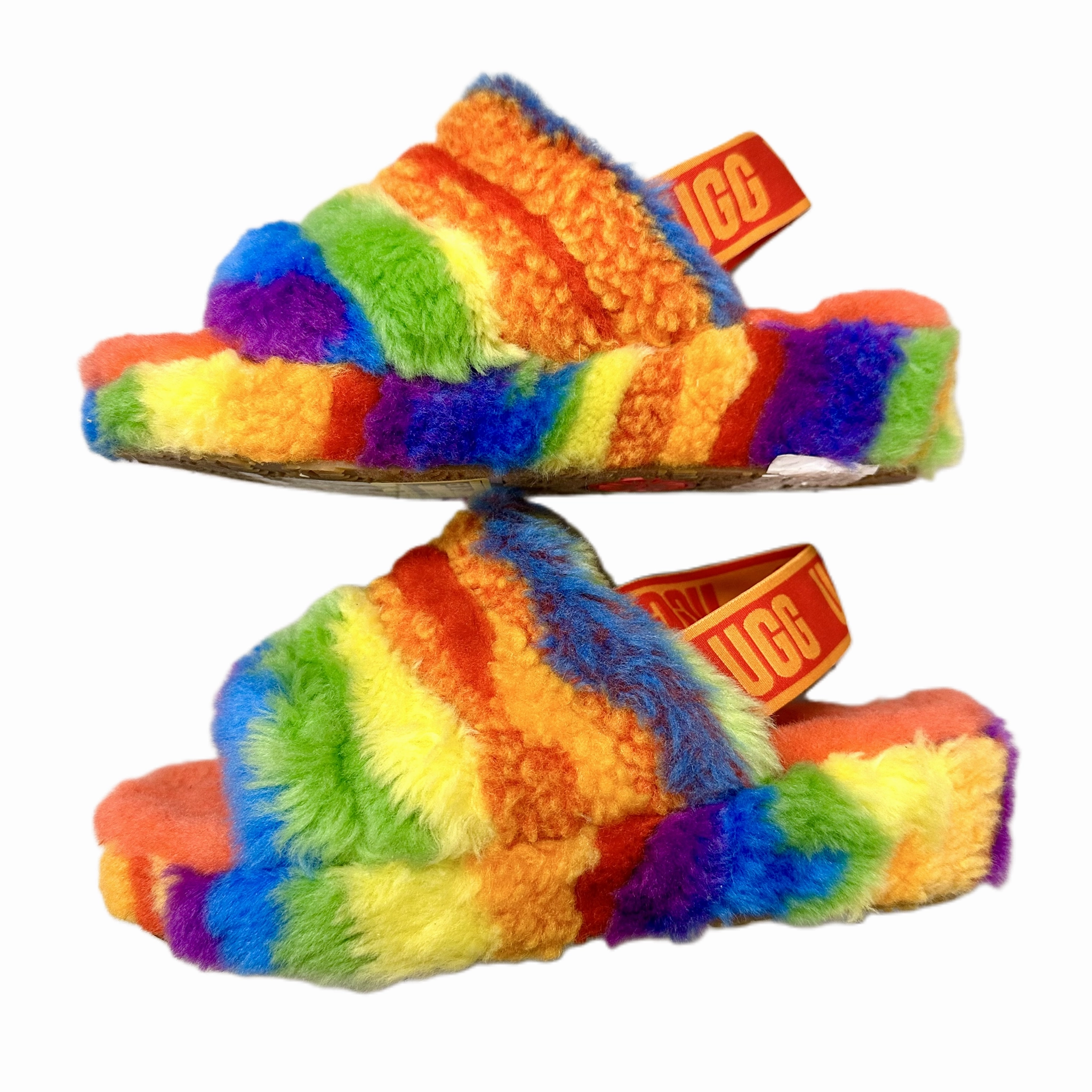 Dachshund Slippers Slippers Designer By Ugg In Rainbow Print, Size: 5
