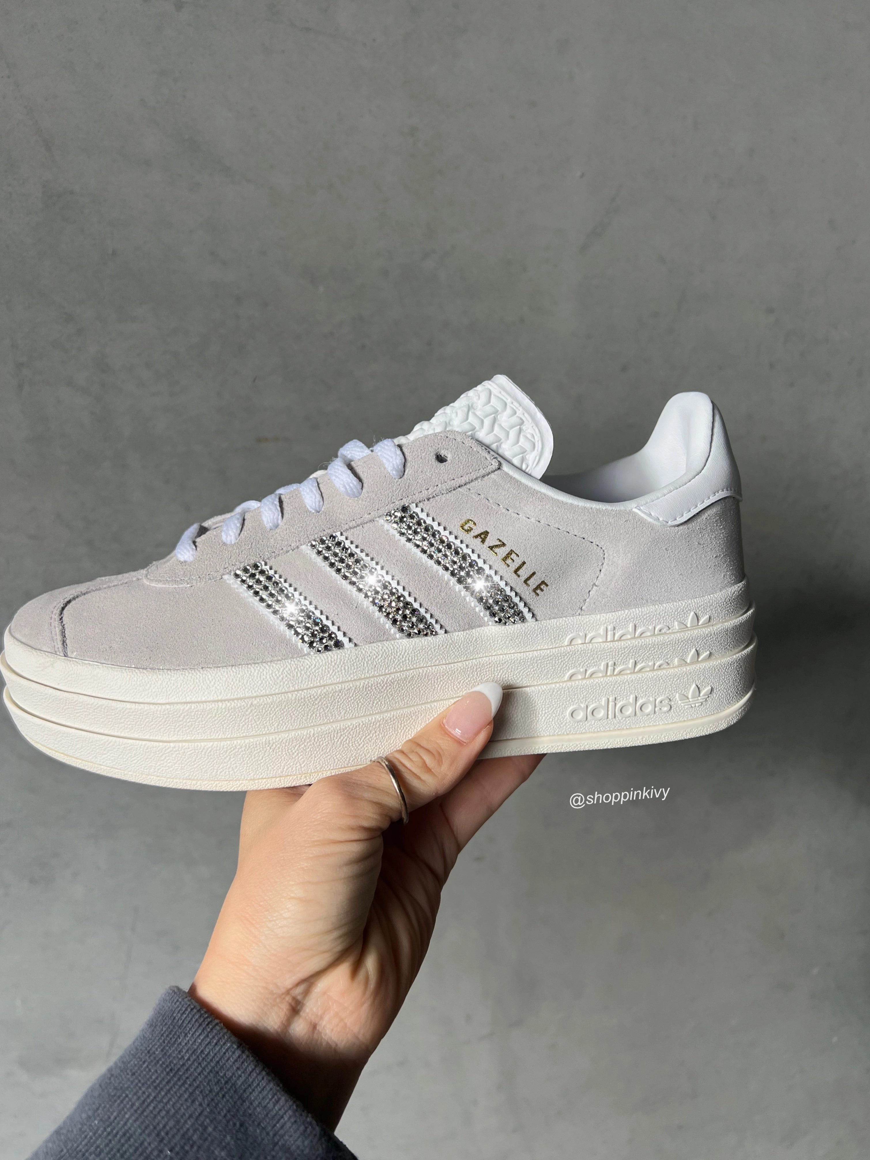 Adidas Volleyball Shoe Light Taupe Gazelle Bold Swarovski Adidas Platform